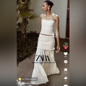 ZARA COMBINED KNIT SKIRT